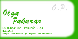olga pakurar business card